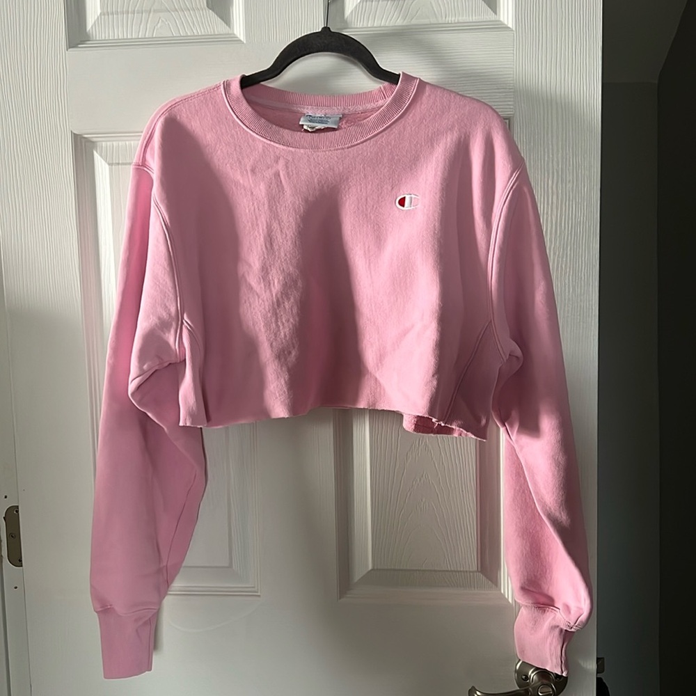 Pink Cropped Champion Sweater (from Urban Outfitters) Size Small